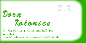 dora kolonics business card